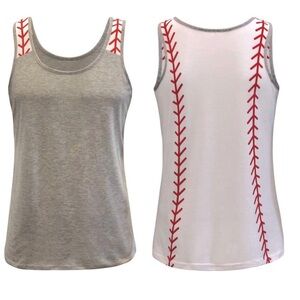 Baseball Laces Graphic Tank Tops